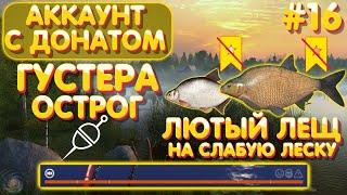 Аккаунт с донатом #16 | Густера Острог | Лютый Лещ на слабую леску | Первые махи | Русская Рыбалка 4