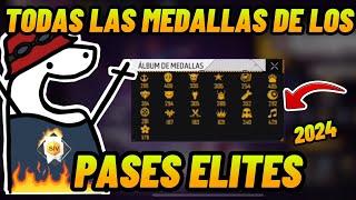 Así se ve el ALBUM DE MEDALLAS con TODOS LOS PASES ELITES Y BOOYAH de FREEFIRE S1 - S72