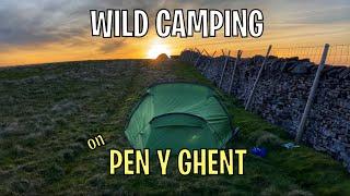 Wild Camping on Pen Y Ghent in the Yorkshire 3 peaks. Yorkshire Dales.