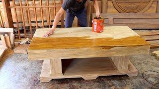 With Woodworking Technology // Making a Solid Wood Drinking Table - Beautiful