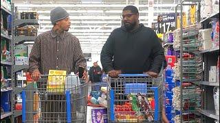 Guy In Walmart Buys & Than Gives 'ALL OF HIS OWN GROCERIES' To Homeless Guy!