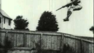 Caicedo with pole, tight rope walking, edison film 1894