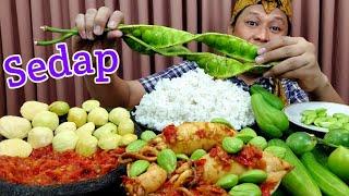 SAMBAL CUMI PETE ASELI ENAK " MUKBANG LALAP JENGKOL MUDA + pete mentah SAMBEL TERASI