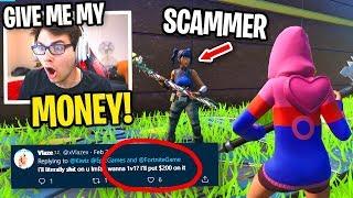 I Wagered a Fortnite SCAMMER and Recorded It All... (DON'T 1v1 THIS GUY!)