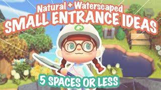 NATURAL WATERSCAPED SMALL ENTRANCE IDEAS  5 SPACES OR LESS CHALLENGE | Animal Crossing New Horizons