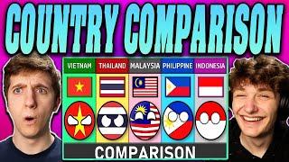 Americans React to Philippines vs Indonesia vs Malaysia vs Thailand vs Vietnam!