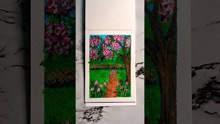 Arcylic Colors Painting on Paper #acrylicscenery #acrylicpainting #paintingshorts