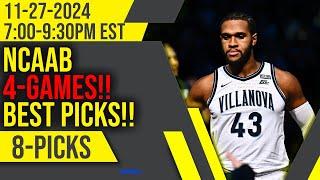 Free NCAAB Picks for 11/27/24 | College Basketball Betting Picks Today | CBB Picks and Predictions