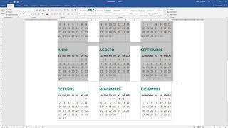 Como insertar un calendario en Word