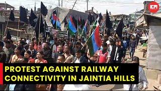Meghalaya: Civil society organisation's ‘Black Flag Rally’ against railway project in Jaintia Hills