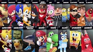 Sonic vs Mario vs Bowser vs Tralalero Tralala vs Yoshi vs Chicken Jockey | Super Smash Bros Ultimate
