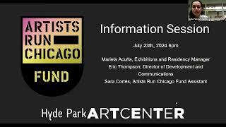 Artists Run Chicago Fund 2024 Workshop