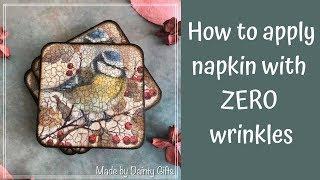 HOW TO APPLY NAPKIN WITH ZERO WRINKLES | DECOUPAGE TUTORIAL