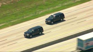 Israeli Prime Minister Benjamin Netanyahu's motorcade travels on Florida's Turnpike