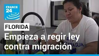 Migrantes indocumentados en Florida en vilo por ley contra la migración irregular • FRANCE 24