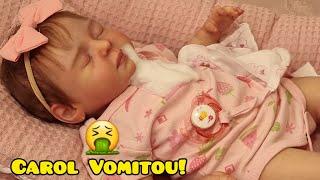 Minha bebê Carol Golfou Vomitou! Rotina da Manhã #bebereborn