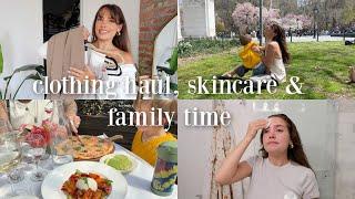 VLOG: nighttime skincare routine, family park day & mini spring clothing haul