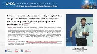 SG-ANZICS 2019: Traumatic Coagulopathy