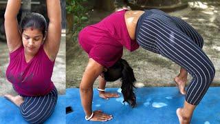 Daily routine yoga exercise with sweta