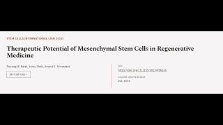 Therapeutic Potential of Mesenchymal Stem Cells in Regenerative Medicine | RTCL.TV