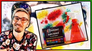 How To Use Brusho Crystal Colours | Brusho Painting Techniques