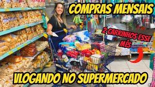 COMPRAS MENSAIS - VLOGANDO NO SUPERMERCADO - COMPRA GRANDE - QUANTO GASTAMOS ESSE MÊS?