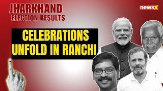 Jharkhand Election Results: Celebrations Unfold in Ranchi as Hemant Soren Makes Comeback to CM Chair