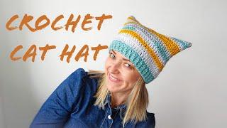 Crochet Cat ears  hat /beanie viral  Quick  and Easy tutorial