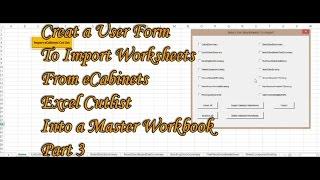 Create a userform to import worksheets from eCabinets excel cutlist into a master workbook part 3