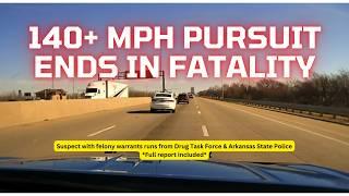 140 MPH PURSUIT ENDS IN FATALITY IN WEST MEMPHIS, ARKANSAS - Arkansas State Police & Drug Task Force