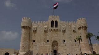 views of Qaitbay Citadel from the courtyard of the Fort.  Alexandria, Egypt