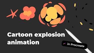 Step-by-step easy animation of a cartoon explosion [Frame-by-frame]