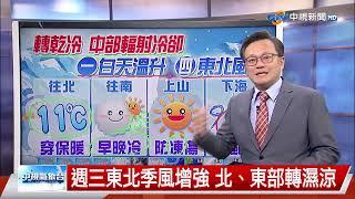 【立綱氣象報報】強烈冷氣團籠罩 天氣寒冷 穿著保暖│中視晚間氣象 20250110