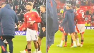 Bruno Fernandes’ Passionate Pitch-Side Advice to Amad Diallo at Old Trafford!