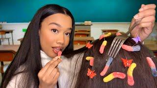 ASMR The Girl Behind You In Class Eats The Bugs Out Of Your Hair 🪲 Hair Play ASMR