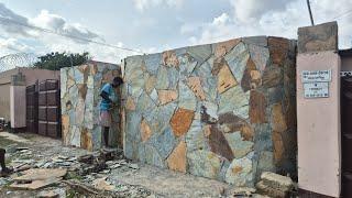 Building in Ghana  Old House transformation using Tarkwa natural stones