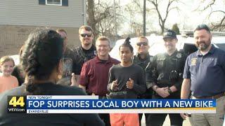 Fraternal Order of Police donates a bike to Evansville boy