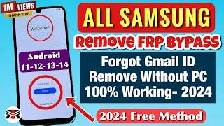 Finally Without Pc2024 || All Samsung FRP Bypass Android 12/13/14 Remove Gmail Account After Reset