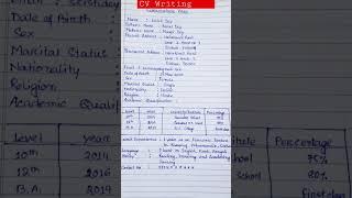 How to write a Resume|CV writing|CV Format|in english|Curriculum Vitae#shorts #cvwriting #viral