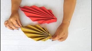 Doblar servilletas de papel - Decorar la mesa con servilletas - Servilleta forma hoja