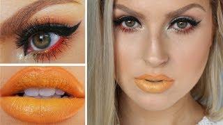 Yellow Lips Tutorial!  Neutral Eyes w/ Pop Of Red!