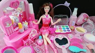 Most Satisfying with Unboxing Pink Rabbit Makeup Accessories and Barbie Doll