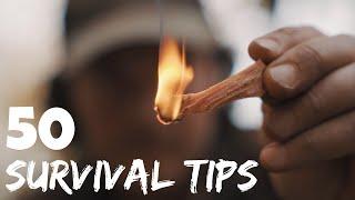 50 Survival Tips - Food | Fire | Shelter | Water - Wilderness knowledge you should know