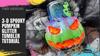 SPOOKY PUMPKIN TUMBLER TUTORIAL: Using the NEW Dimensional Drinks Tumbler Sleeves to make a tumbler