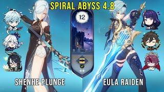 C1 Shenhe Plunge and C1 Eula Raiden | Genshin Impact Abyss 4.8 Floor 12 9 Stars