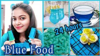 I ate only BLUE FOOD for 24 hours Challenge!!  [ In Bengali ] Stay with Ishani 