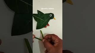 how to make an easy leaf bird.#shorts #diy #leaf#rebeka #papercraft #craft #diy #paper art.