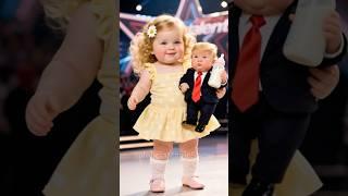 wow，Did Trump baby really jump out of the TV? l love it ️ #magic #cute #trump