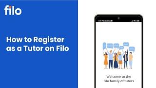 How to Register as a Tutor on Filo