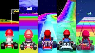 Evolution of Rainbow Road in Mario Kart (1992-2019)